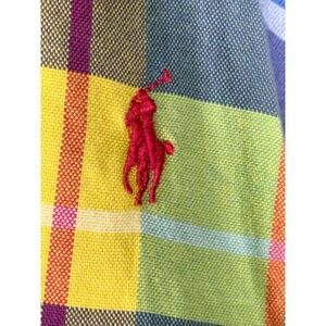 Polo Ralph Lauren Mens 2XLT Plaid Button Down Shirt Blue Yellow Cotton Tall NEW